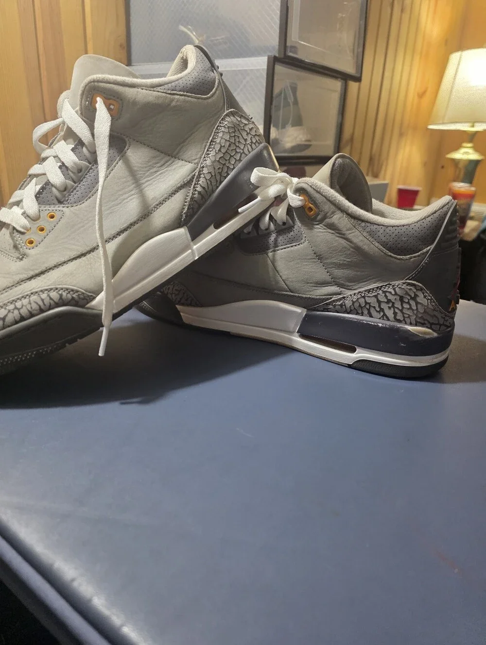 Jordan 3 Retro Cool Gray Leather Sneakers Size 12m.